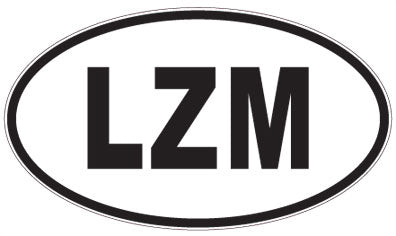 LZM - 3 Letter Initials Oval Sticker