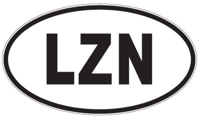 LZN - 3 Letter Initials Oval Sticker