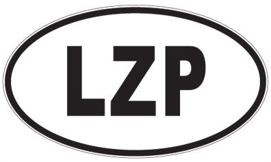 LZP - 3 Letter Initials Oval Sticker