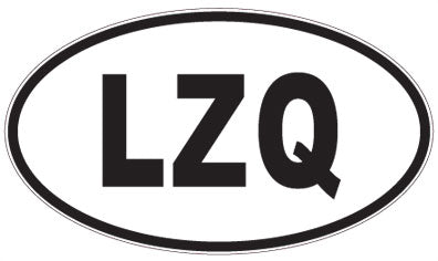 LZQ - 3 Letter Initials Oval Sticker