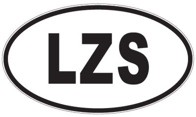 LZS - 3 Letter Initials Oval Sticker