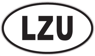 LZU - 3 Letter Initials Oval Sticker