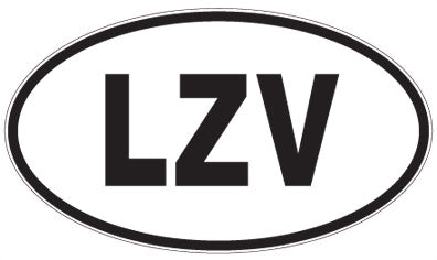 LZV - 3 Letter Initials Oval Sticker