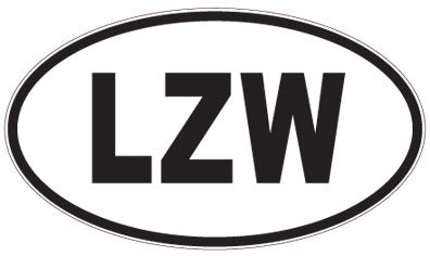 LZW - 3 Letter Initials Oval Sticker