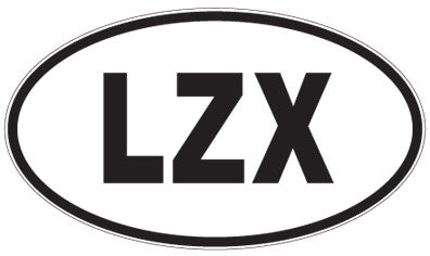 LZX - 3 Letter Initials Oval Sticker