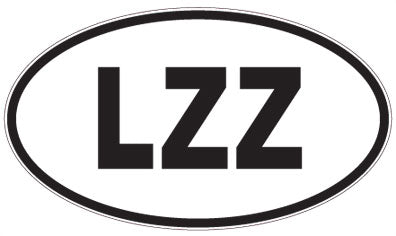 LZZ - 3 Letter Initials Oval Sticker