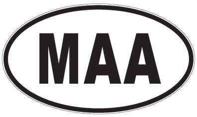 MAA - 3 Letter Initials Oval Sticker