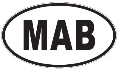 MAB - 3 Letter Initials Oval Sticker
