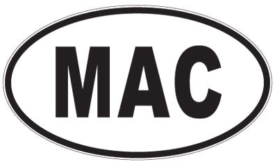 MAC - 3 Letter Initials Oval Sticker