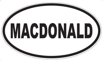 MACDONALD - Oval Magnet