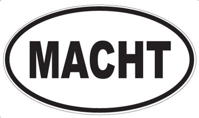 MACHT - Oval Magnet