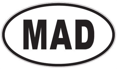MAD - 3 Letter Initials Oval Sticker