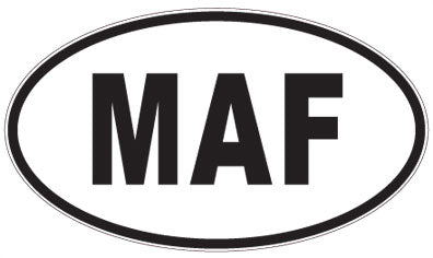 MAF - 3 Letter Initials Oval Sticker