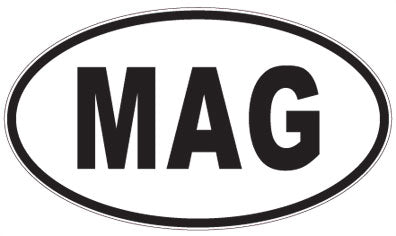 MAG - 3 Letter Initials Oval Sticker