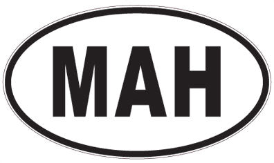 MAH - 3 Letter Initials Oval Sticker