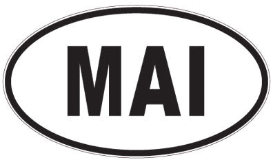 MAI - 3 Letter Initials Oval Sticker