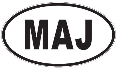 MAJ - 3 Letter Initials Oval Sticker