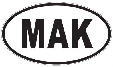 MAK - 3 Letter Initials Oval Sticker