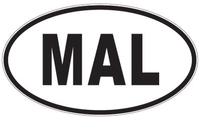 MAL - 3 Letter Initials Oval Sticker