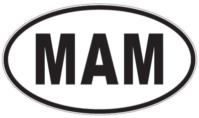 MAM - 3 Letter Initials Oval Sticker