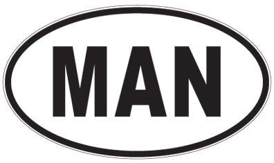 MAN - 3 Letter Initials Oval Sticker