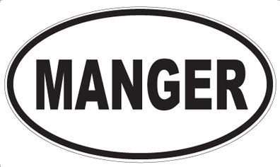 MANGER - Oval Magnet