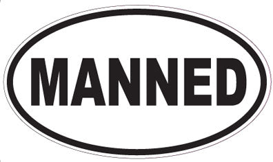 MANNED - Oval Sticker