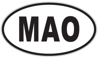 MAO - 3 Letter Initials Oval Sticker