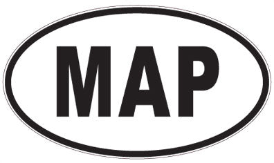 MAP - 3 Letter Initials Oval Sticker