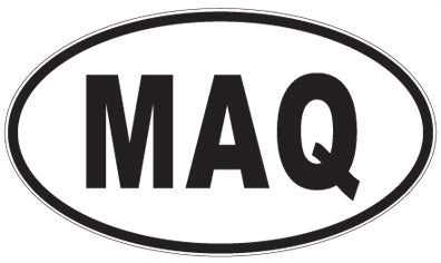 MAQ - 3 Letter Initials Oval Sticker