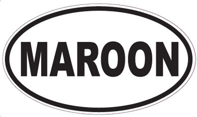 MAROON - Oval Sticker