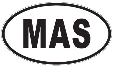 MAS - 3 Letter Initials Oval Sticker