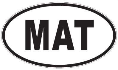 MAT - 3 Letter Initials Oval Magnet