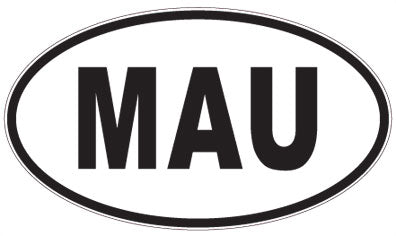 MAU - 3 Letter Initials Oval Sticker