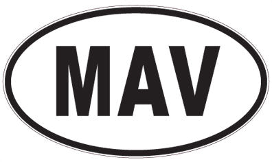 MAV - 3 Letter Initials Oval Sticker