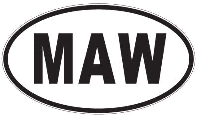 MAW - 3 Letter Initials Oval Sticker