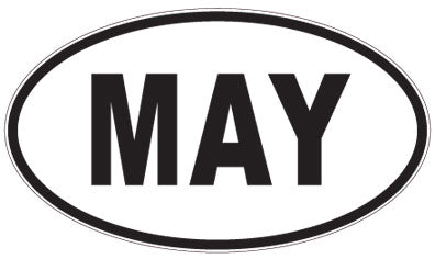 MAY - 3 Letter Initials Oval Sticker
