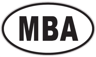 MBA - 3 Letter Initials Oval Sticker