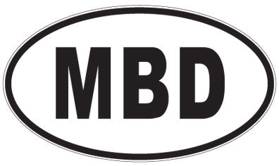 MBD - 3 Letter Initials Oval Sticker