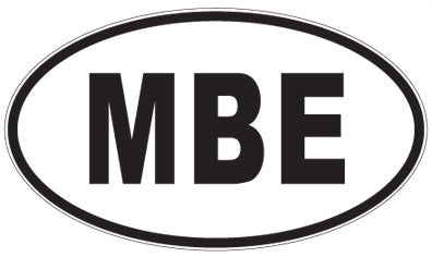 MBE - 3 Letter Initials Oval Sticker