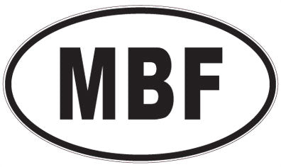 MBF - 3 Letter Initials Oval Sticker