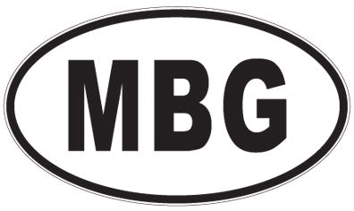 MBG - 3 Letter Initials Oval Sticker