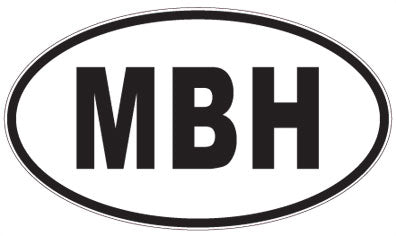 MBH - 3 Letter Initials Oval Sticker