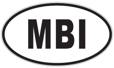 MBI - 3 Letter Initials Oval Sticker