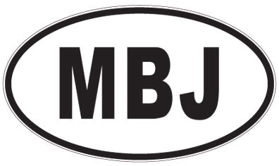 MBJ - 3 Letter Initials Oval Sticker