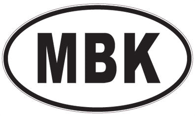 MBK - 3 Letter Initials Oval Sticker