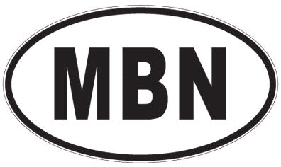MBN - 3 Letter Initials Oval Sticker