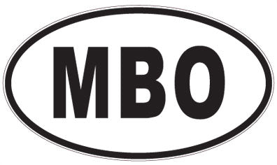 MBO - 3 Letter Initials Oval Sticker