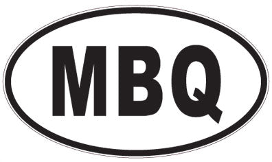 MBQ - 3 Letter Initials Oval Sticker