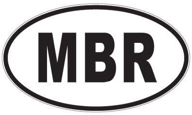 MBR - 3 Letter Initials Oval Sticker